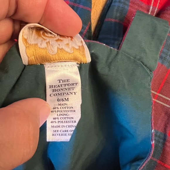 TBBC Beaufort Bonnet IVY LEAGUE LONGALL-MIDDLETON PLACE PLAID baby red checker - Picture 3 of 4